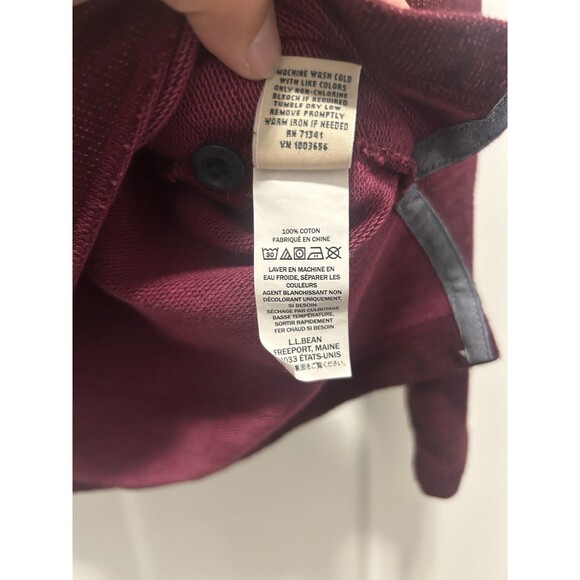 L.L. BEAN WOMEN'S LONG SLEEVE PULLOVER HOODIE With LOGO 4 Button SIZE LARGE - Picture 4 of 5